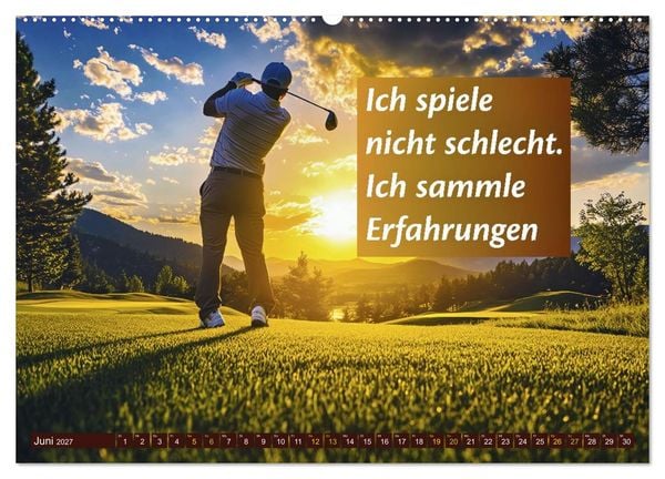 Produktbild: Golf - zwischen Gr&uuml;n und Gedanken (Wandkalender 2027 DIN A2 quer), CALVENDO Monatskalender