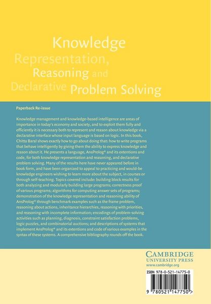 Produktbild: Knowledge Representation, Reasoning and Declarative Problem Solving