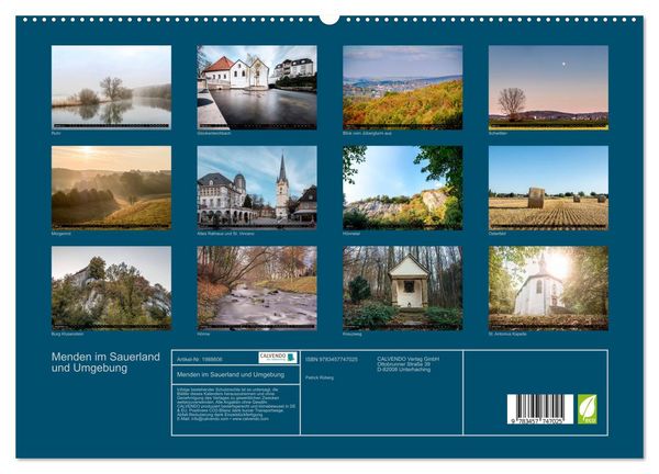 Produktbild: Menden im Sauerland und Umgebung (hochwertiger Premium Wandkalender 2026 DIN A2 quer), Kunstdruck in Hochglanz