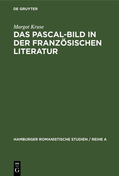 Produktbild: Das Pascal-Bild in der franz&ouml;sischen Literatur