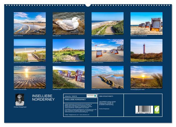 Produktbild: INSELLIEBE NORDERNEY (hochwertiger Premium Wandkalender 2026 DIN A2 quer), Kunstdruck in Hochglanz