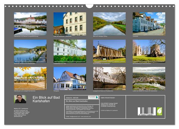 Produktbild: Ein Blick auf Bad Karlshafen (Wandkalender 2026 DIN A3 quer), CALVENDO Monatskalender