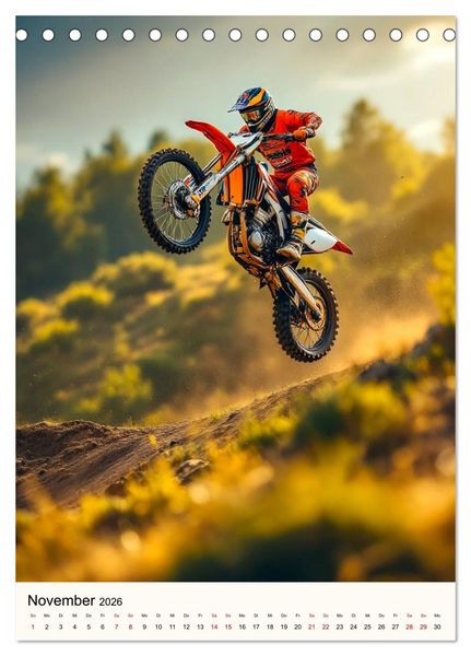 Produktbild: Kickstart the Year - Dirt, Speed und Adrenalin (Tischkalender 2026 DIN A5 hoch), CALVENDO Monatskalender