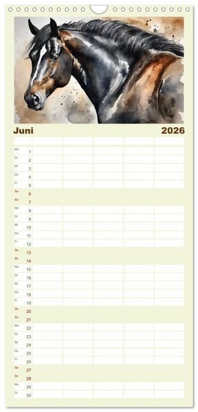 Produktbild: Familienplaner 2026 - Elegant und anmutig mit 5 Spalten (Wandkalender, 21 x 45 cm) CALVENDO