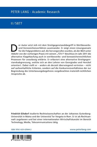 Produktbild: Der alternative Streitgegenstand im Unterlassungsprozess des Wettbewerbs- und Kennzeichenrechts