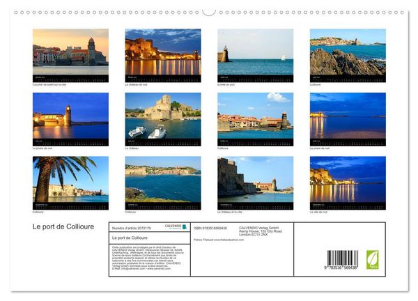 Produktbild: Le port de Collioure (Calendrier mural 2026 DIN A2 vertical) calendrier de bureau