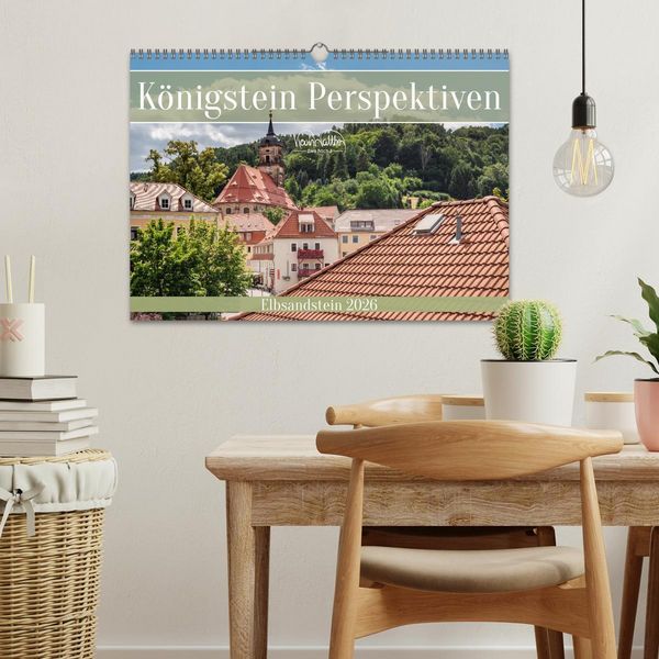 Produktbild: K&ouml;nigstein Perspektiven - Elbsandstein (Wandkalender 2026 DIN A3 quer), CALVENDO Monatskalender