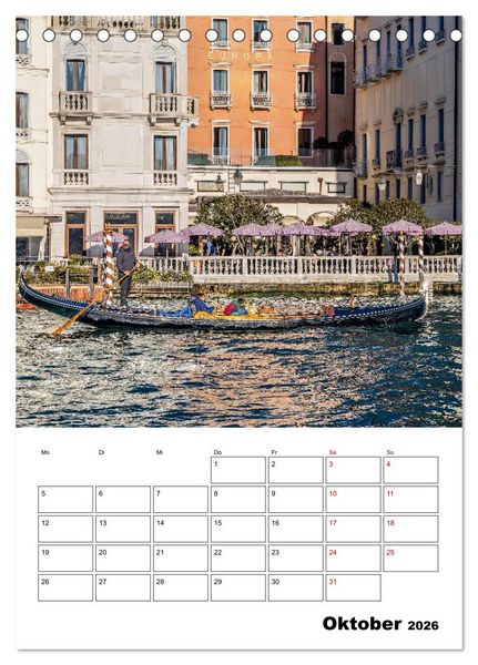 Produktbild: Venedig Kulisse der Serenissima - Terminplaner (Tischkalender 2026 DIN A5 hoch), CALVENDO Monatskalender