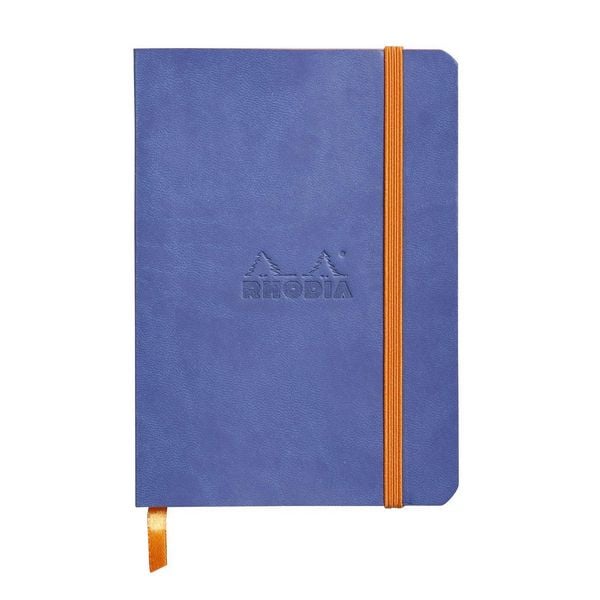 Produktbild: Rhodiarama Notizbuch Softcover A6 72 Blatt Dot-Lineatur saphirblau 90g, mit Gummizugverschluss