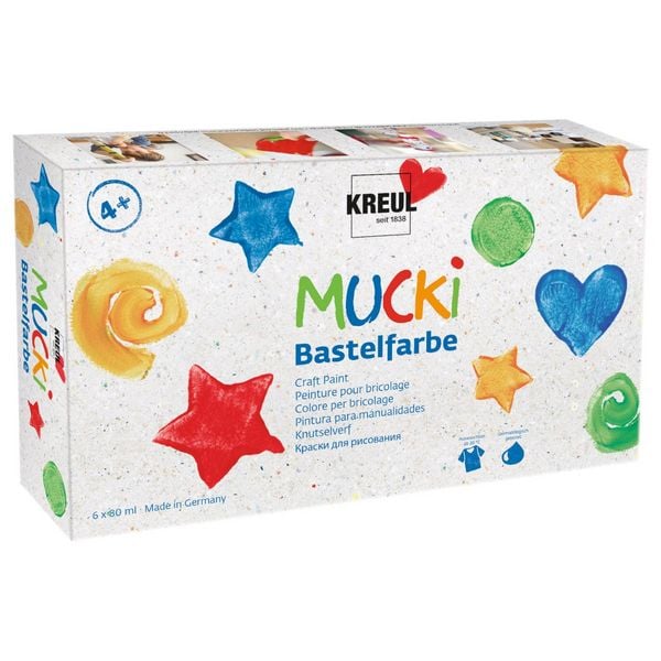 Produktbild: KREUL MUCKI Bastelfarbe 6er Set 80 ml