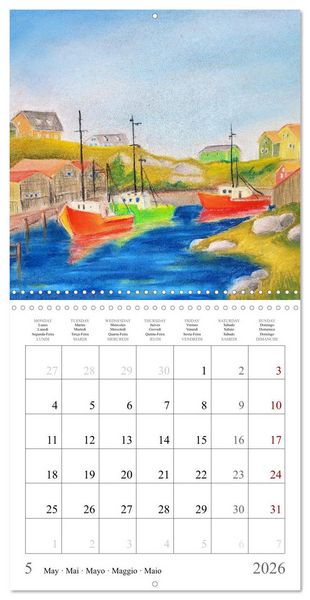 Produktbild: Maritime Adventures - Colourfully painted boats (Wall Calendar 2026 12 &times; 12 Inch) CALVENDO 12 Month Wall Calendar