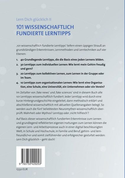 Produktbild: 101 Wissenschaftlich fundierte LernTipps f&uuml;r Schule, Studium und Beruf