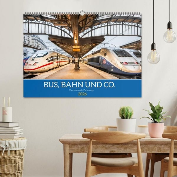 Produktbild: Bus, Bahn und Co. - Faszinierende Fahrzeuge (Wandkalender 2026 DIN A2 quer), CALVENDO Monatskalender