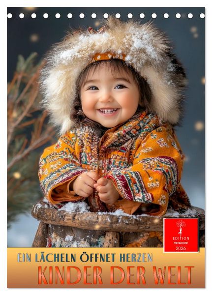 Produktbild: Kinder der Welt - ein L&auml;cheln &ouml;ffnet Herzen (Tischkalender 2026 DIN A5 hoch), CALVENDO Monatskalender