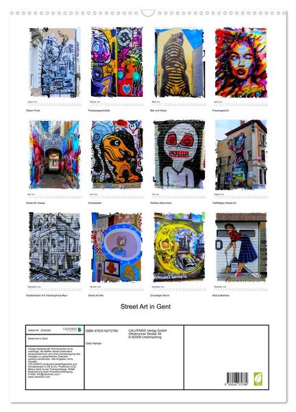 Produktbild: Street Art in Gent (Wandkalender 2026 DIN A2 hoch), CALVENDO Monatskalender