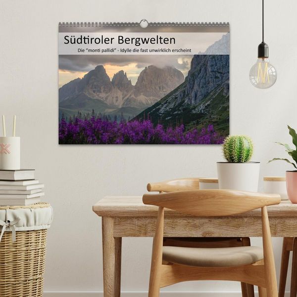 Produktbild: S&uuml;dtiroler Bergwelten - Die monti pallidi, Idylle die fast unwirklich erscheint (Wandkalender 2026 DIN A3 quer), CALVENDO Monatskalender