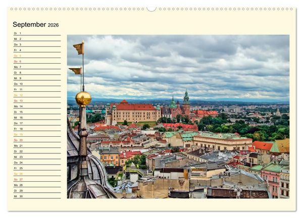 Produktbild: Krakau - das polnische Florenz (hochwertiger Premium Wandkalender 2026 DIN A2 quer), Kunstdruck in Hochglanz