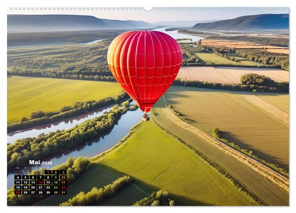 Produktbild: Freiheit in den L&uuml;ften . Mit dem Hei&szlig;luftballon unterwegs (Wandkalender 2026 DIN A2 quer), CALVENDO Monatskalender
