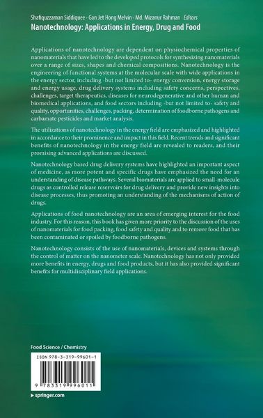 Produktbild: Nanotechnology: Applications in Energy, Drug and Food