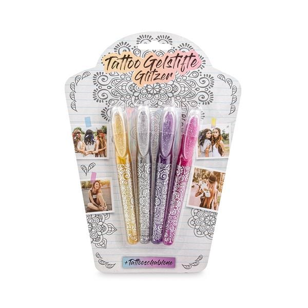 Produktbild: TRENDHAUS&reg; Tattoo Gelschreiber Glitzer