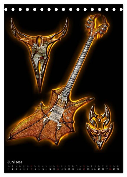 Produktbild: Heroische Gitarren (Tischkalender 2026 DIN A5 hoch), CALVENDO Monatskalender