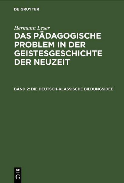 Produktbild: Die deutsch-klassische Bildungsidee