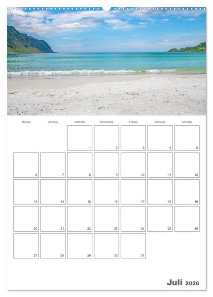 Produktbild: Norwegen - Reiseplaner (Wandkalender 2026 DIN A2 hoch), CALVENDO Monatskalender