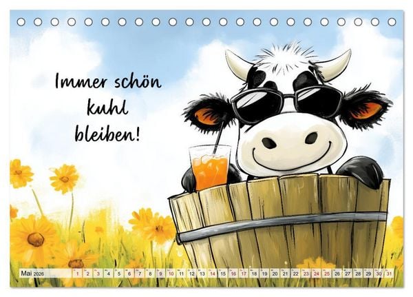 Produktbild: Kuhle Spr&uuml;che (Tischkalender 2026 DIN A5 quer), CALVENDO Monatskalender
