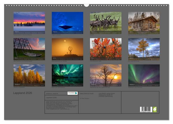 Produktbild: Lappland 2026 (Wandkalender 2026 DIN A2 quer), CALVENDO Monatskalender