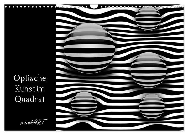 Optische Kunst im Quadrat (Wandkalender 2024 DIN A3 quer), CALVENDO Monatskalender