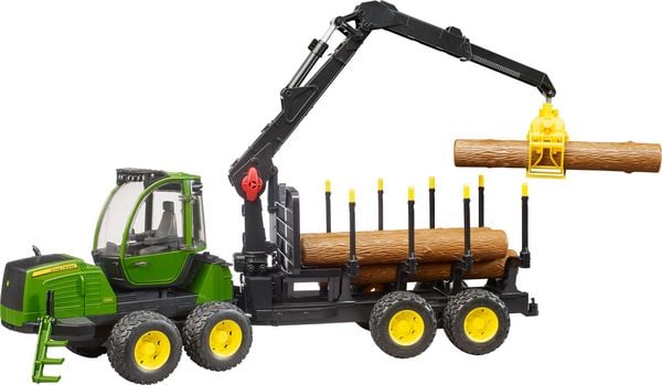 Produktbild: Bruder - John Deere 1210E - R&uuml;ckzug mit 4 Baumst&auml;mmen und Holzgreifer