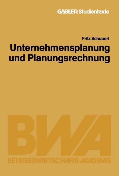 Produktbild: Unternehmensplanung und Planungsrechnung