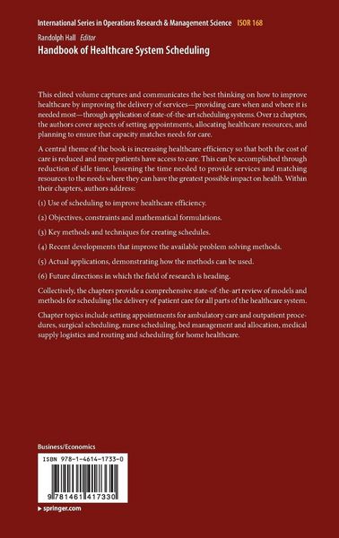 Produktbild: Handbook of Healthcare System Scheduling