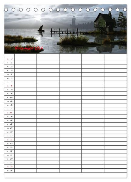 Produktbild: Familienplaner mit sch&ouml;nen Landschaftsbildern (Tischkalender 2026 DIN A5 hoch), CALVENDO Monatskalender