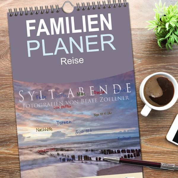 Produktbild: Familienplaner 2026 - Sylt-Abende - Fotografien von Beate Zoellner mit 5 Spalten (Wandkalender, 21 x 45 cm) CALVENDO