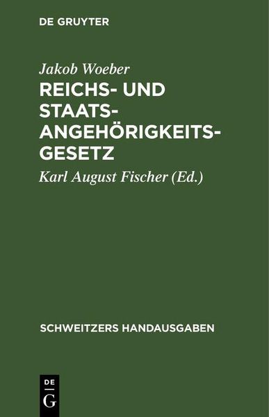 Produktbild: Reichs- und Staatsangeh&ouml;rigkeitsgesetz