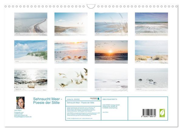 Produktbild: Sehnsucht Meer - Poesie der Stille (Wandkalender 2026 DIN A3 quer), CALVENDO Monatskalender