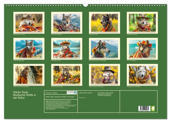 Produktbild: Wilder Style. Modische W&ouml;lfe in der Natur (Wandkalender 2026 DIN A2 quer), CALVENDO Monatskalender