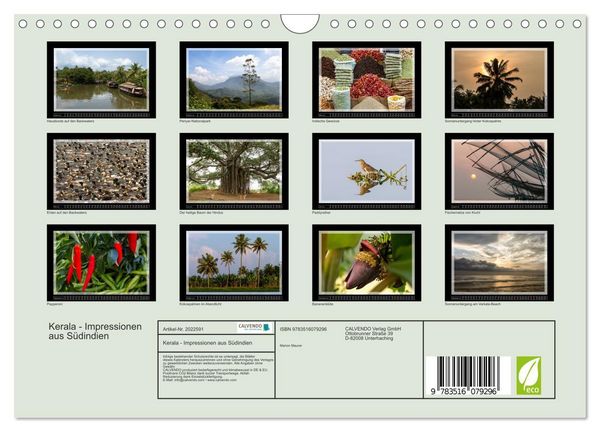 Produktbild: Kerala - Impressionen aus S&uuml;dindien (Wandkalender 2026 DIN A4 quer), CALVENDO Monatskalender