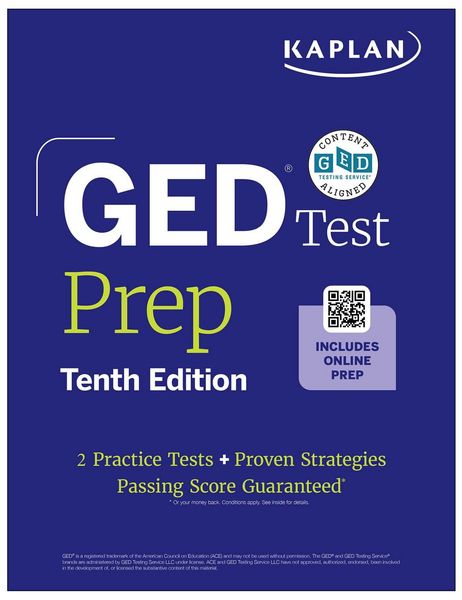 Produktbild: GED Test Prep, Tenth Edition (2026): Includes a Diagnostic Pretest, 2 Full Length Practice Tests, 1000+ Practice Questions, and 40+ Online Videos