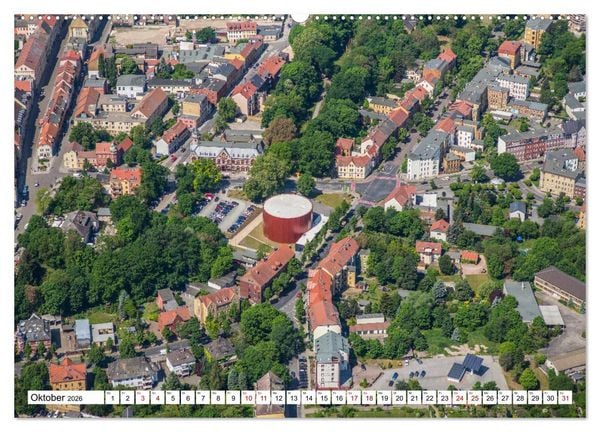 Produktbild: Lutherstadt Wittenberg - Stadt der Reformation aus der Vogelperspektive (hochwertiger Premium Wandkalender 2026 DIN A2 quer), Kunstdruck in Hochglanz