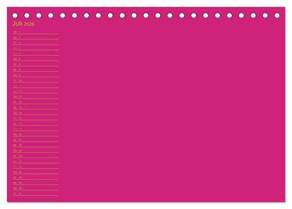 Produktbild: Bastel-Geburtstagskalender pink / Geburtstagskalender (Tischkalender 2026 DIN A5 quer), CALVENDO Monatskalender