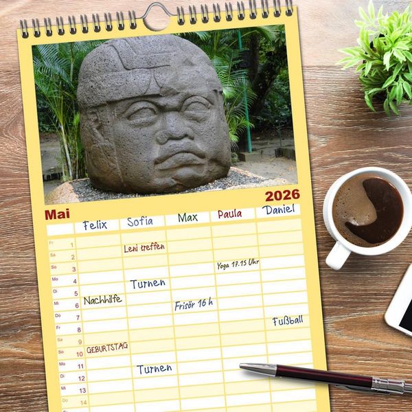 Produktbild: Familienplaner 2026 - Mexiko - Land der Farben mit 5 Spalten (Wandkalender, 21 x 45 cm) CALVENDO