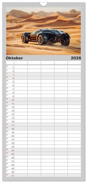 Produktbild: Familienplaner 2026 - Future Rides mit 5 Spalten (Wandkalender, 21 x 45 cm) CALVENDO