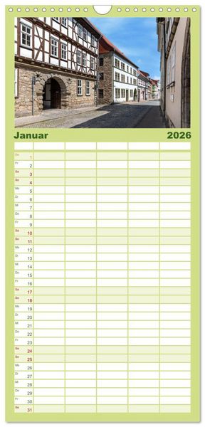 Produktbild: Familienplaner 2026 - M&uuml;hlhausen in Th&uuml;ringen mit 5 Spalten (Wandkalender, 21 x 45 cm) CALVENDO