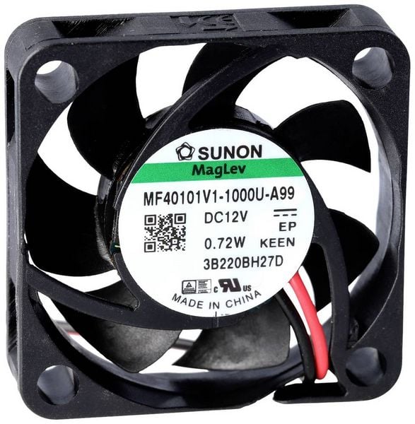 Produktbild: Sunon MF40101VX-1000U-A99 Axiall&uuml;fter 12 V/DC 16.81 m&sup3;/h (L x B x H) 10 x 40 x 40mm