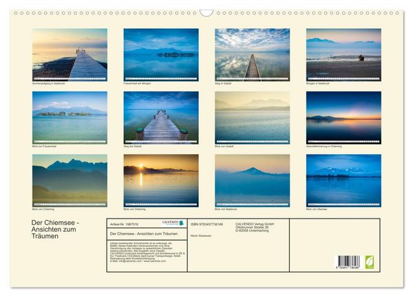 Produktbild: Der Chiemsee - Ansichten zum Tr&auml;umen (Wandkalender 2026 DIN A2 quer), CALVENDO Monatskalender