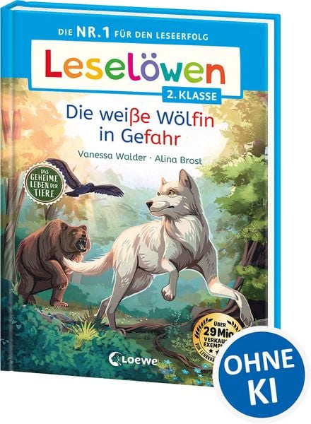 Produktbild: Lesel&ouml;wen 2. Klasse - Das geheime Leben der Tiere - Die wei&szlig;e W&ouml;lfin in Gefahr