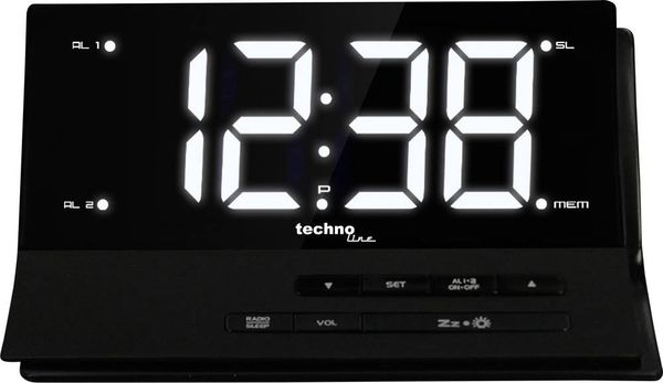 Techno Line WT 482 Funk Wecker Schwarz Alarmzeiten 2 2 Timerzeiten
