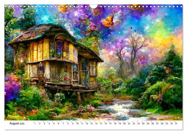 Produktbild: Fantasie Cottages - Ein Jahr durch die M&auml;rchenwelt (Wandkalender 2026 DIN A3 quer), CALVENDO Monatskalender